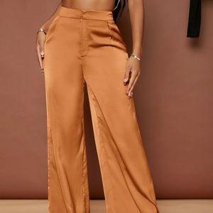 Orange wide leg pant